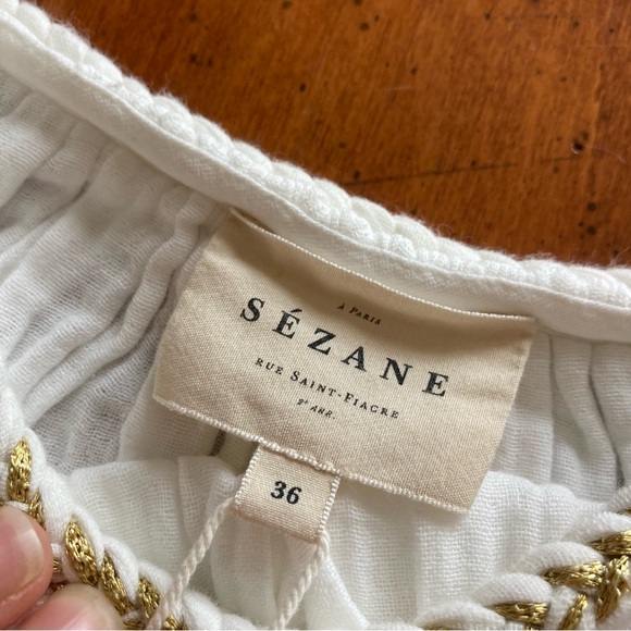 NWT Sezane Sacha 100% cotton White Maxi Dress size 36 - Picture 5 of 7